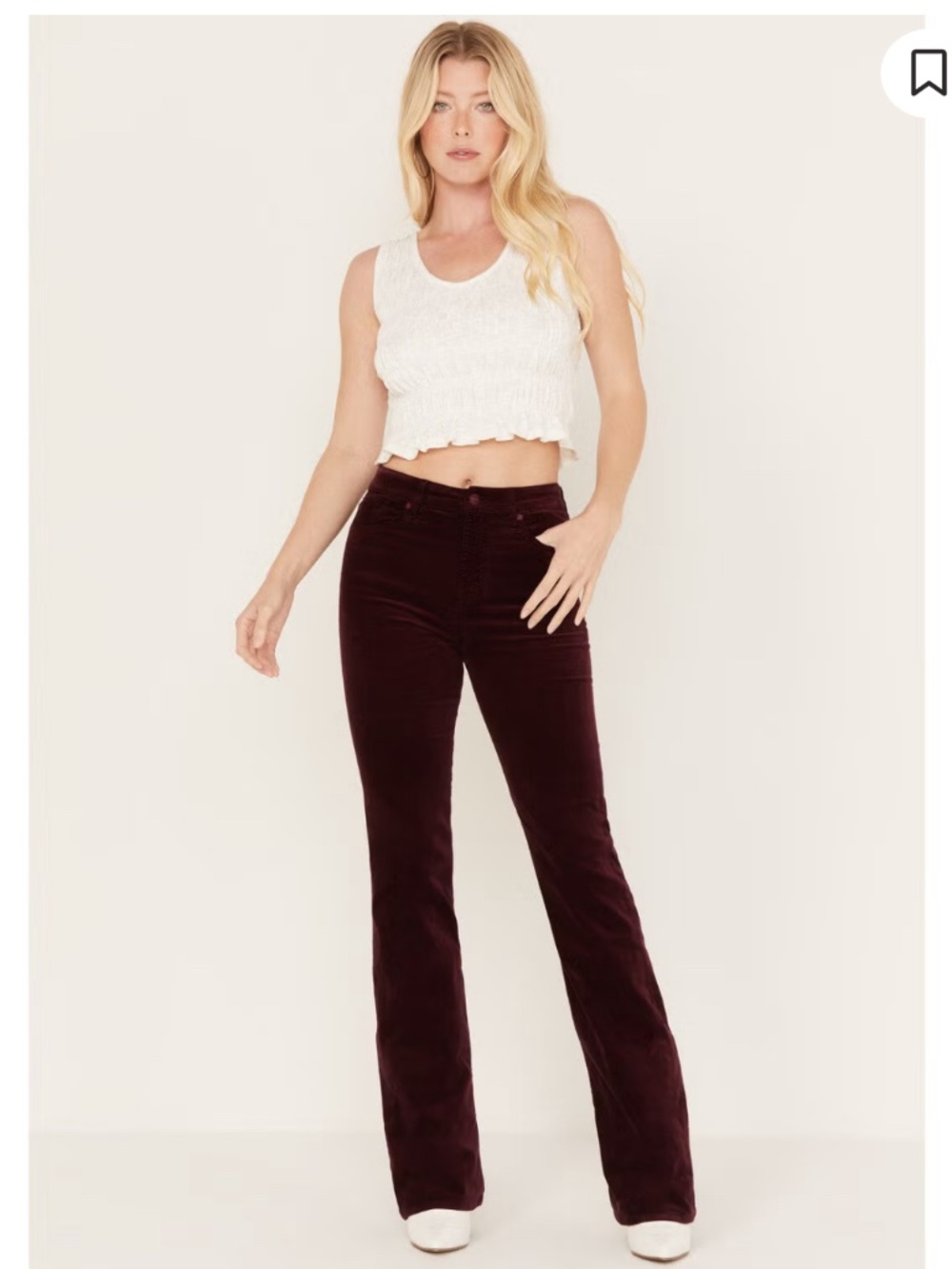 7 FOR ALL MANKIND WOMEN'S HIGH RISE VELVET LISHA BOOTCUT JEANS size 26